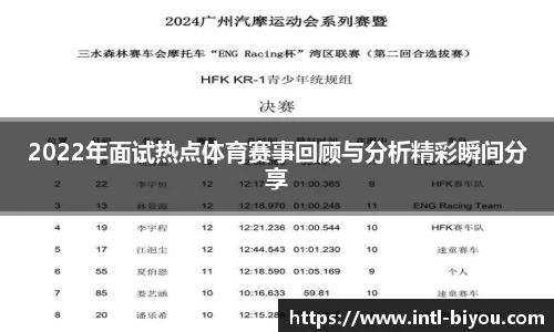 2022年面试热点体育赛事回顾与分析精彩瞬间分享